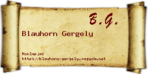 Blauhorn Gergely névjegykártya